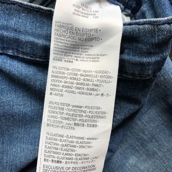 LEVI’s 511 Women’s Mid Wash Blue Denim Jeans Bermuda Shorts Whiskering Size 29 - Picture 8 of 14